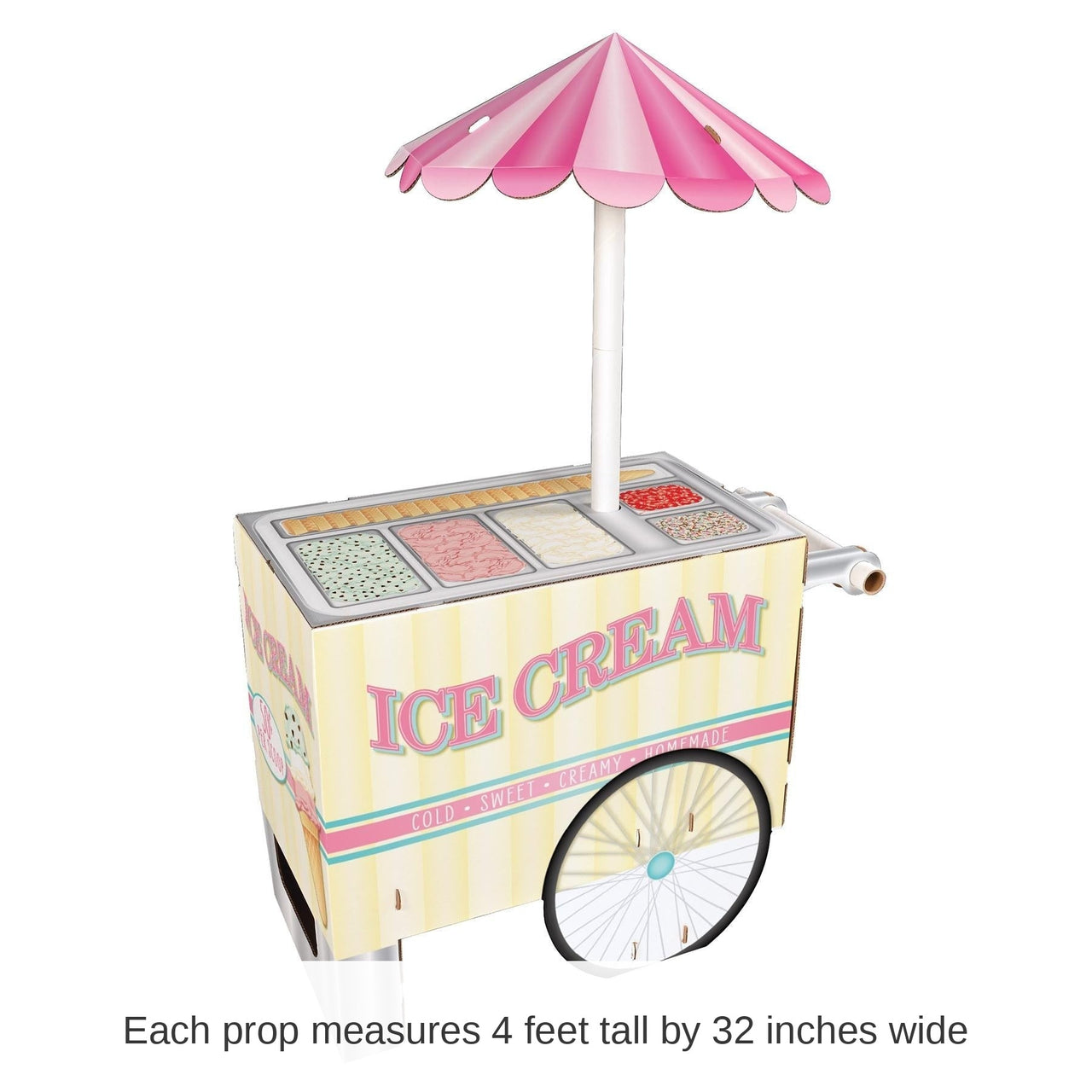3 Pack Bulk 3-D Ice Cream Cart Party Prop