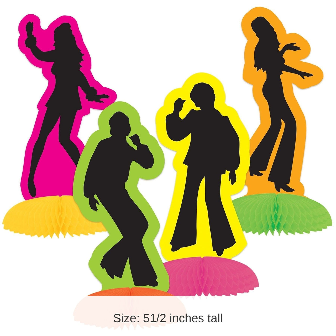 96 Pack Bulk Retro 70's Silhouette Mini Party Centerpieces