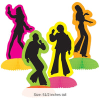 96 Pack Bulk Retro 70's Silhouette Mini Party Centerpieces