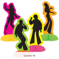 96 Pack Bulk Retro 70's Silhouette Mini Party Centerpieces