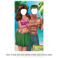 4 Pack Bulk Luau Couple Photo Prop Stand-Up Decoration