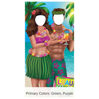 4 Pack Bulk Luau Couple Photo Prop Stand-Up Decoration