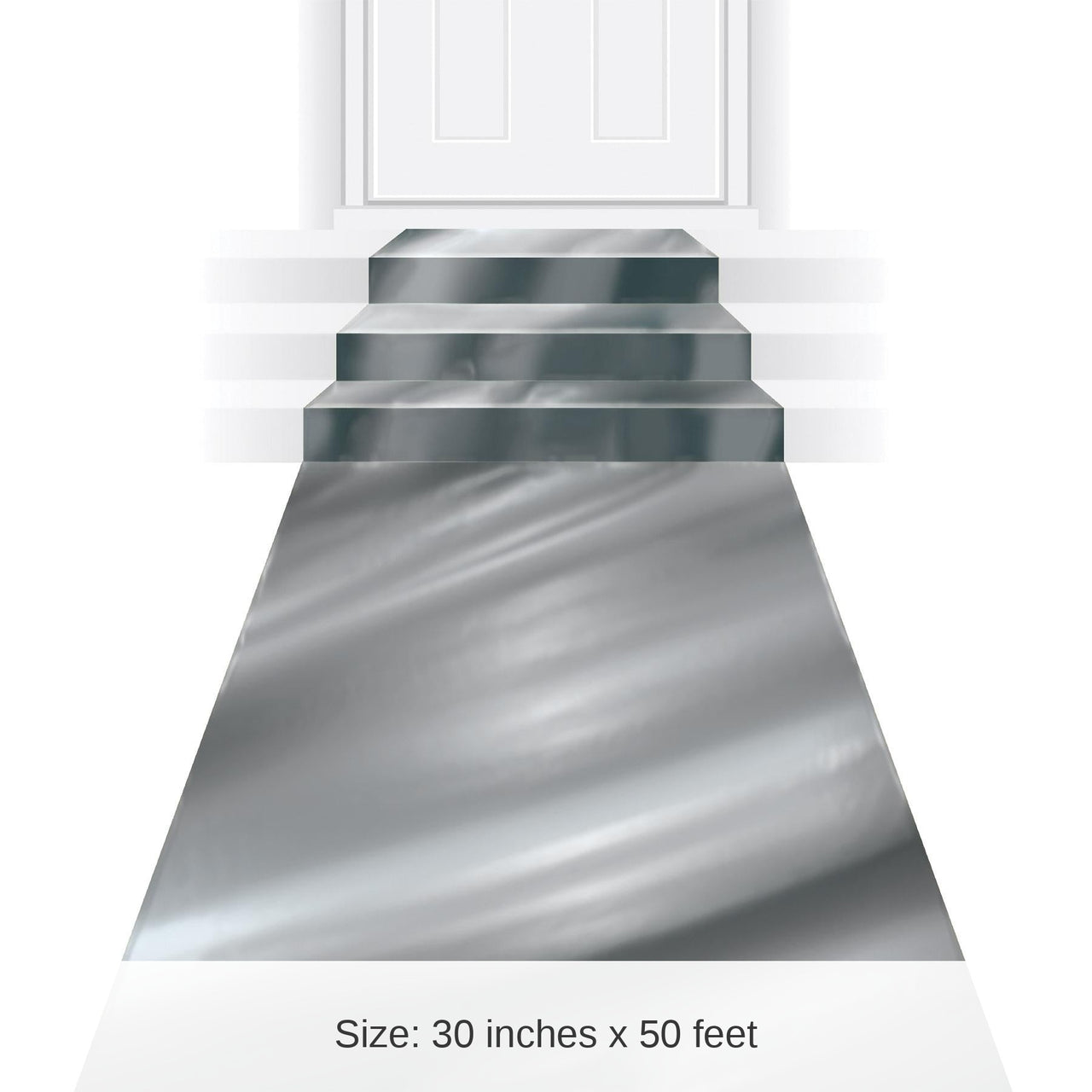 Metallic 50 ft Aisle Runner silver