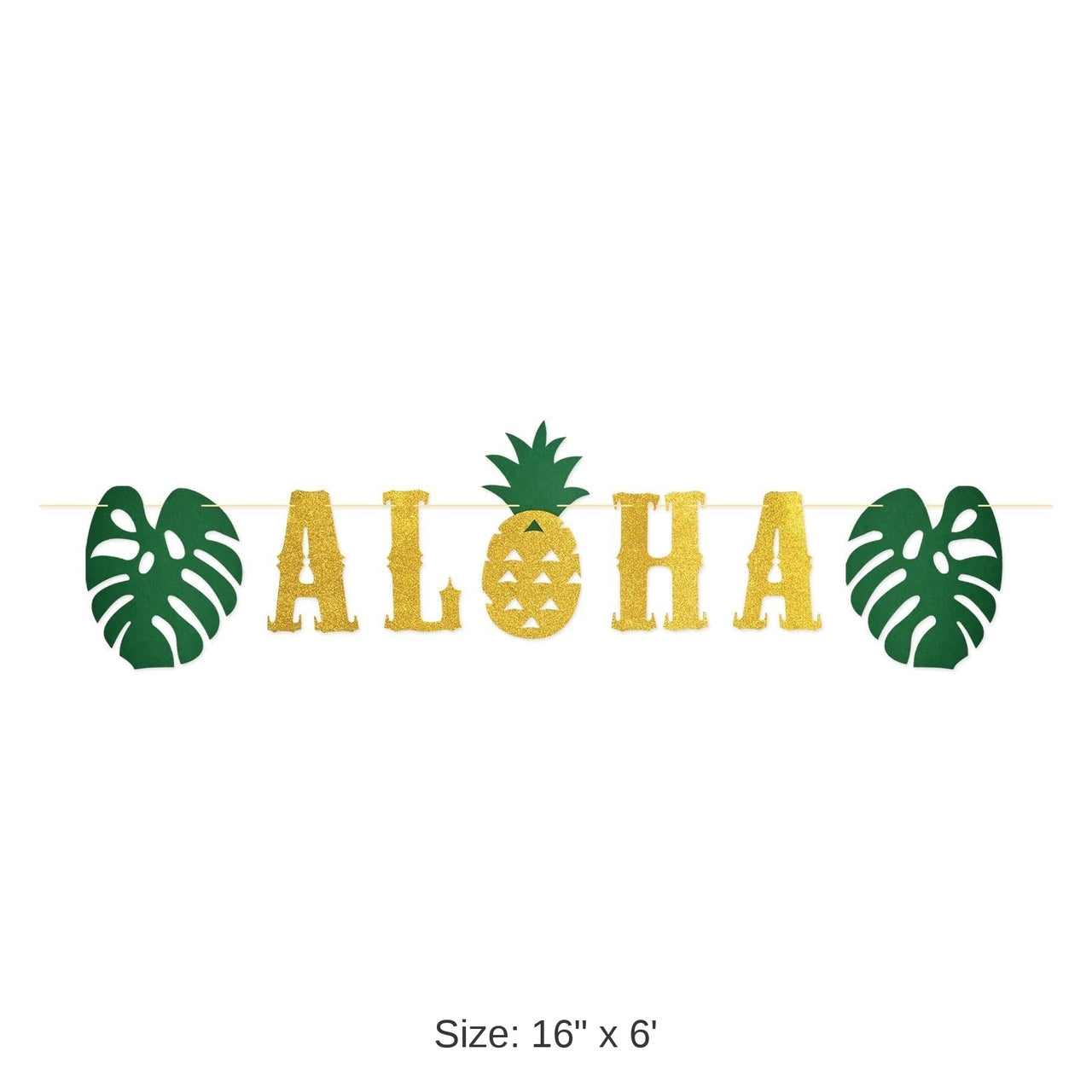 12 Pack Bulk Luau Party Glittered Aloha Streamer