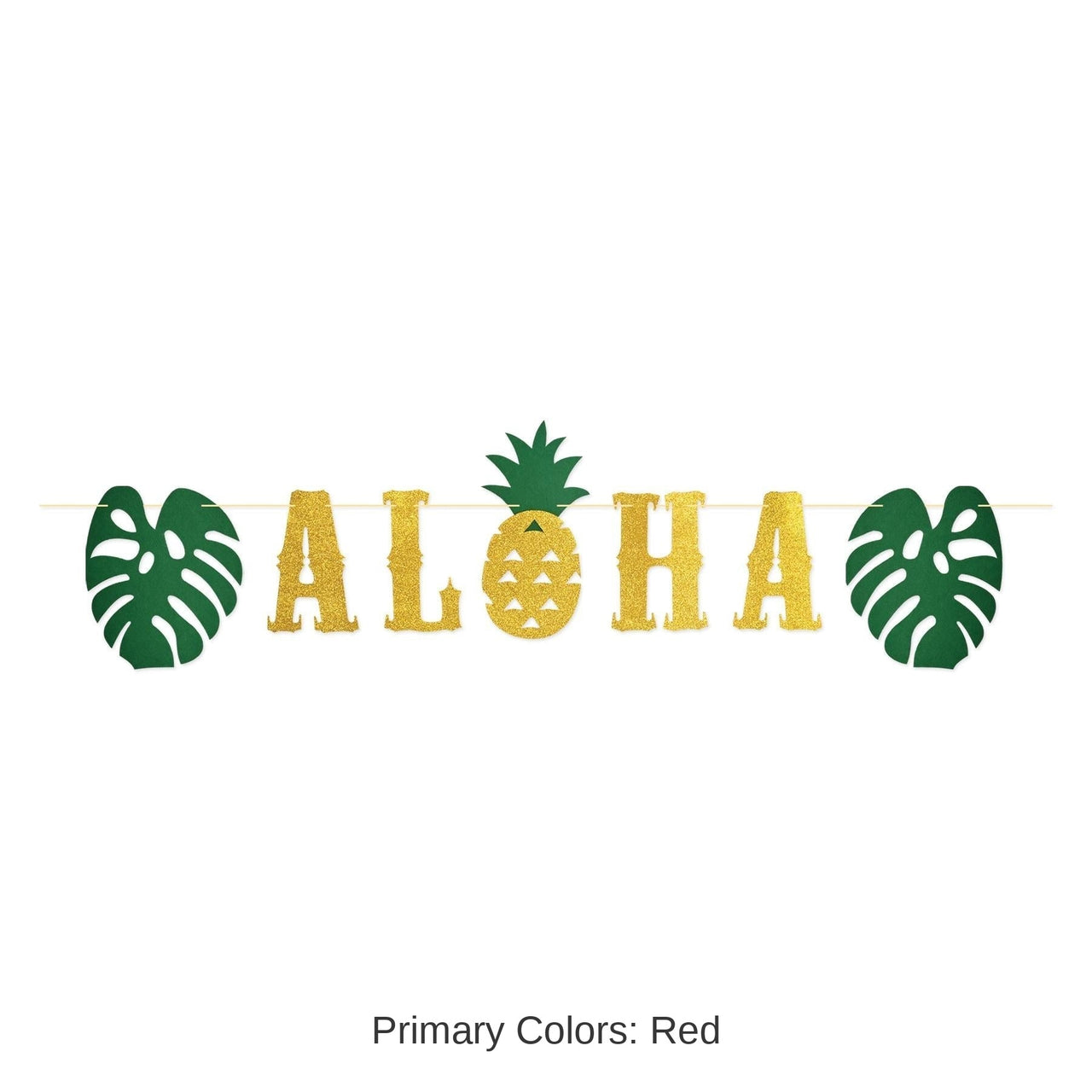 12 Pack Bulk Luau Party Glittered Aloha Streamer