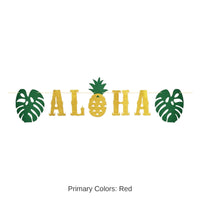 12 Pack Bulk Luau Party Glittered Aloha Streamer