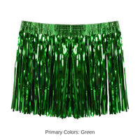 12 Pack Bulk Luau Party Tinsel Hula Skirt Green