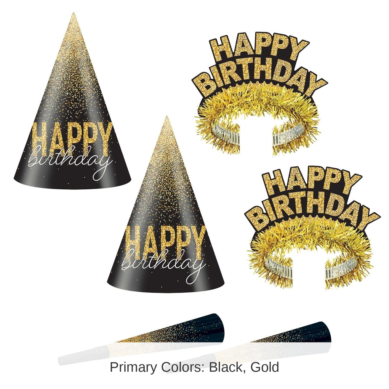 6 Pack Bulk Silver/Gold 16 Piece Birthday Party Box