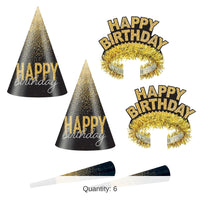 6 Pack Bulk Silver/Gold 16 Piece Birthday Party Box