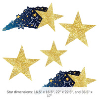 5 Pack Bulk Starry Night Hanging Shooting Party Stars
