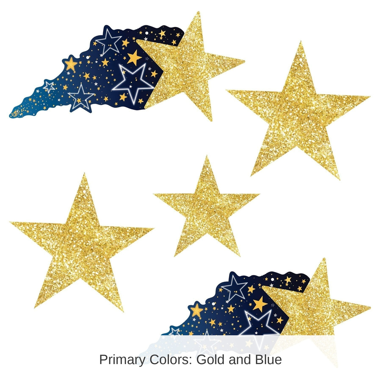 5 Pack Bulk Starry Night Hanging Shooting Party Stars
