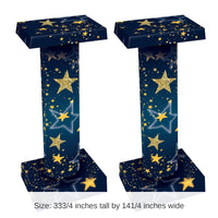 2 Pack Bulk Starry Night 3-D Short Party Column Prop
