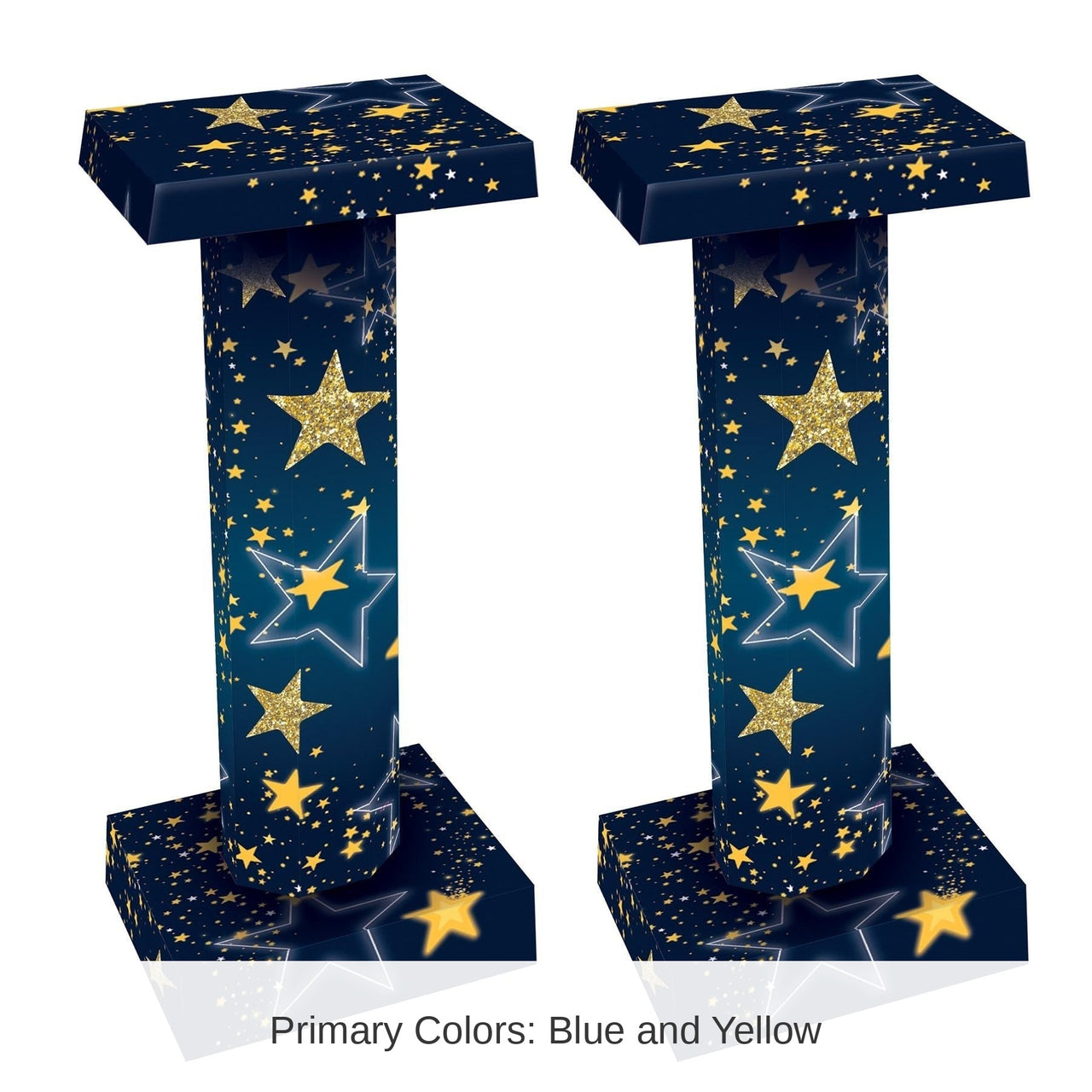 2 Pack Bulk Starry Night 3-D Short Party Column Prop