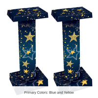 2 Pack Bulk Starry Night 3-D Short Party Column Prop