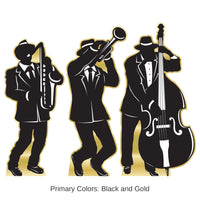 Roaring 20's Jazz Band 3-Piece Silohuette Party Stand-Up Decoration
