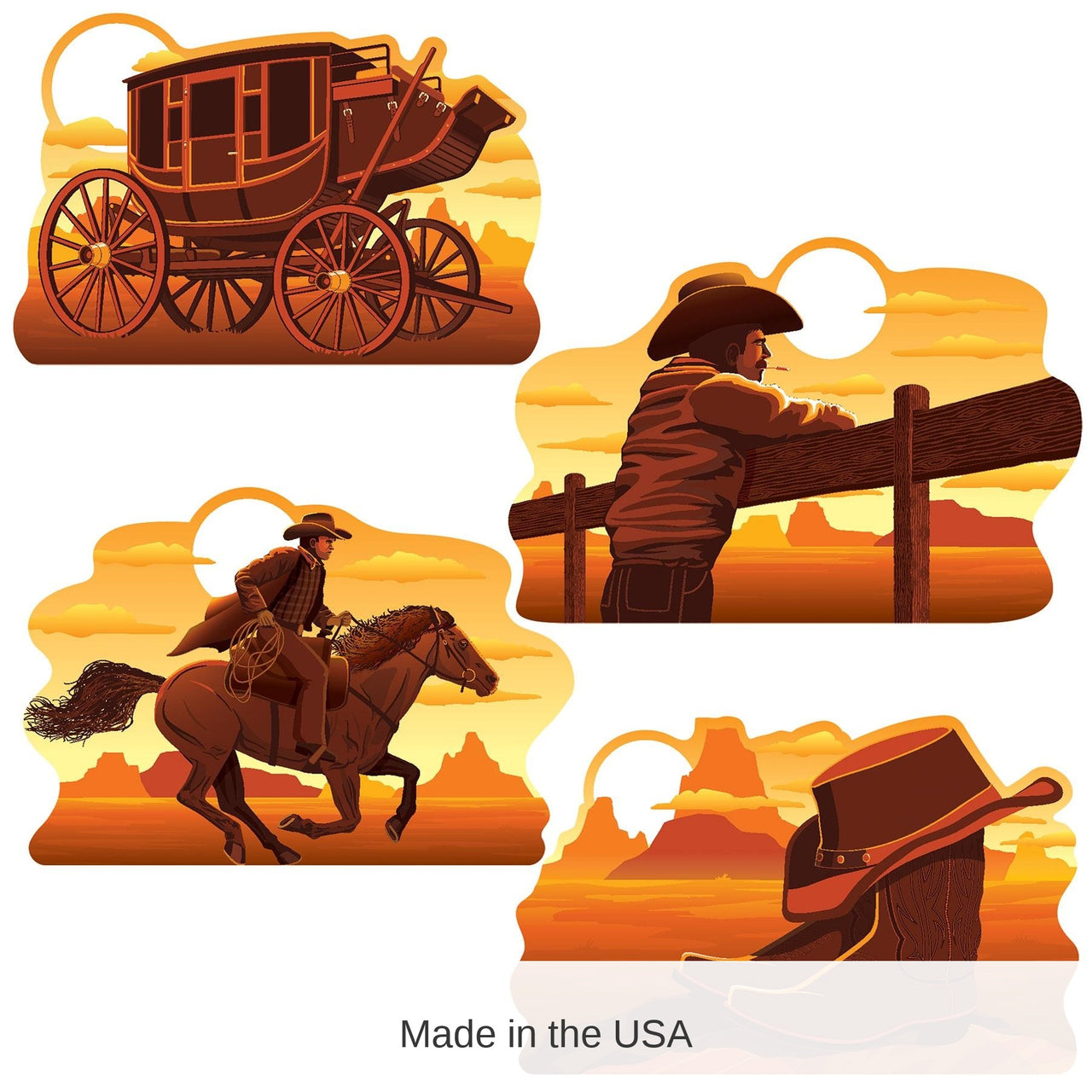 48 Pack Bulk Wild West Cutouts