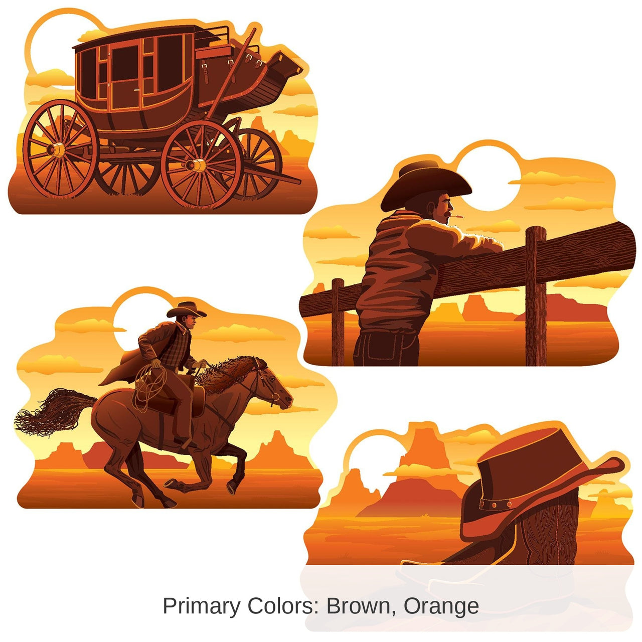 48 Pack Bulk Wild West Cutouts