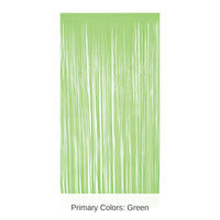 6 Pack Bulk 1-Ply Plastic Fringe Curtain neon lime