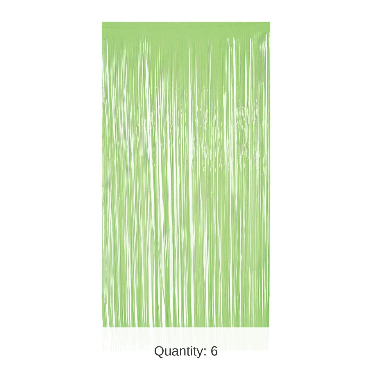 6 Pack Bulk 1-Ply Plastic Fringe Curtain neon lime