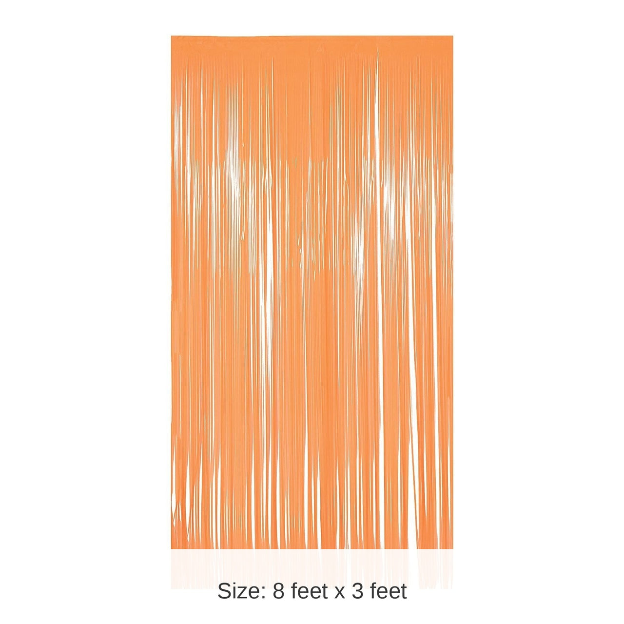 6 Pack Bulk 1-Ply Plastic Fringe Curtain neon orange