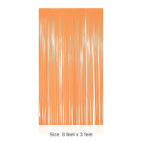 6 Pack Bulk 1-Ply Plastic Fringe Curtain neon orange
