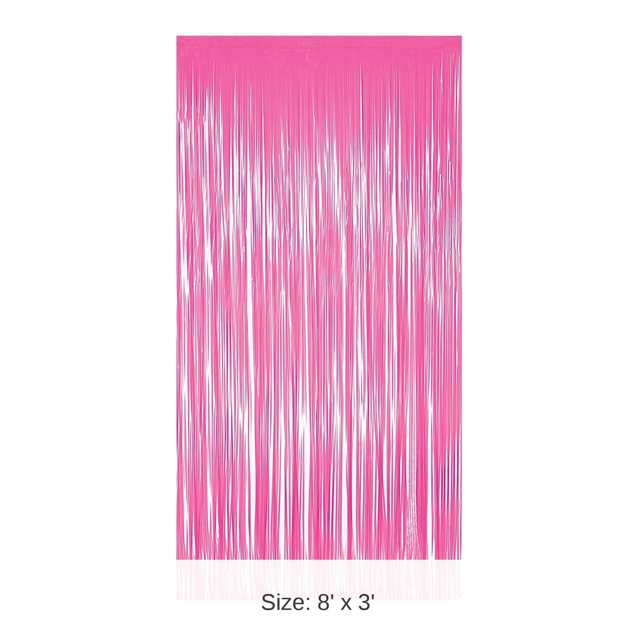 6 Pack Bulk 1-Ply Plastic Fringe Curtain neon pink