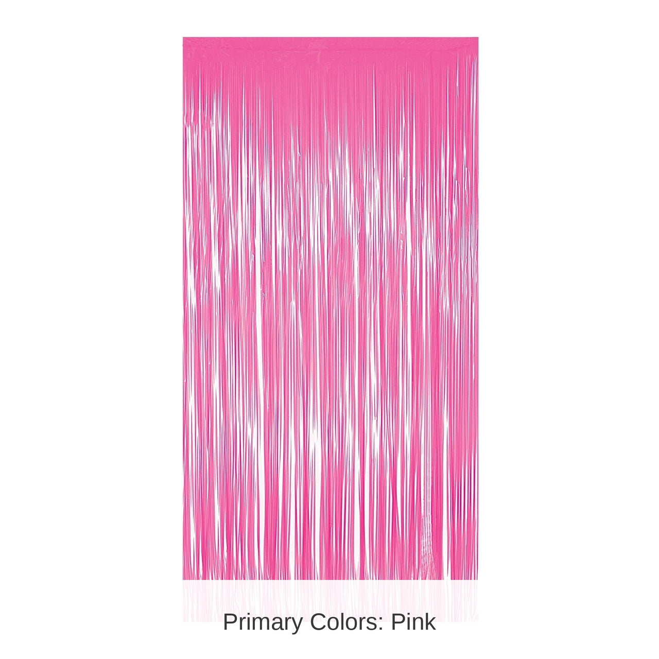 6 Pack Bulk 1-Ply Plastic Fringe Curtain neon pink