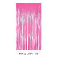6 Pack Bulk 1-Ply Plastic Fringe Curtain neon pink