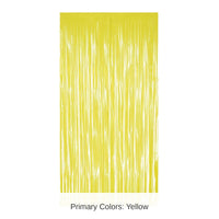 6 Pack Bulk 1-Ply Plastic Fringe Curtain yellow
