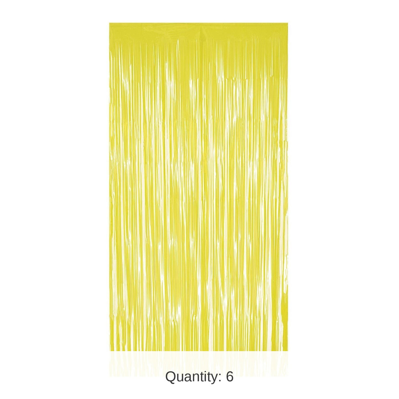 6 Pack Bulk 1-Ply Plastic Fringe Curtain yellow