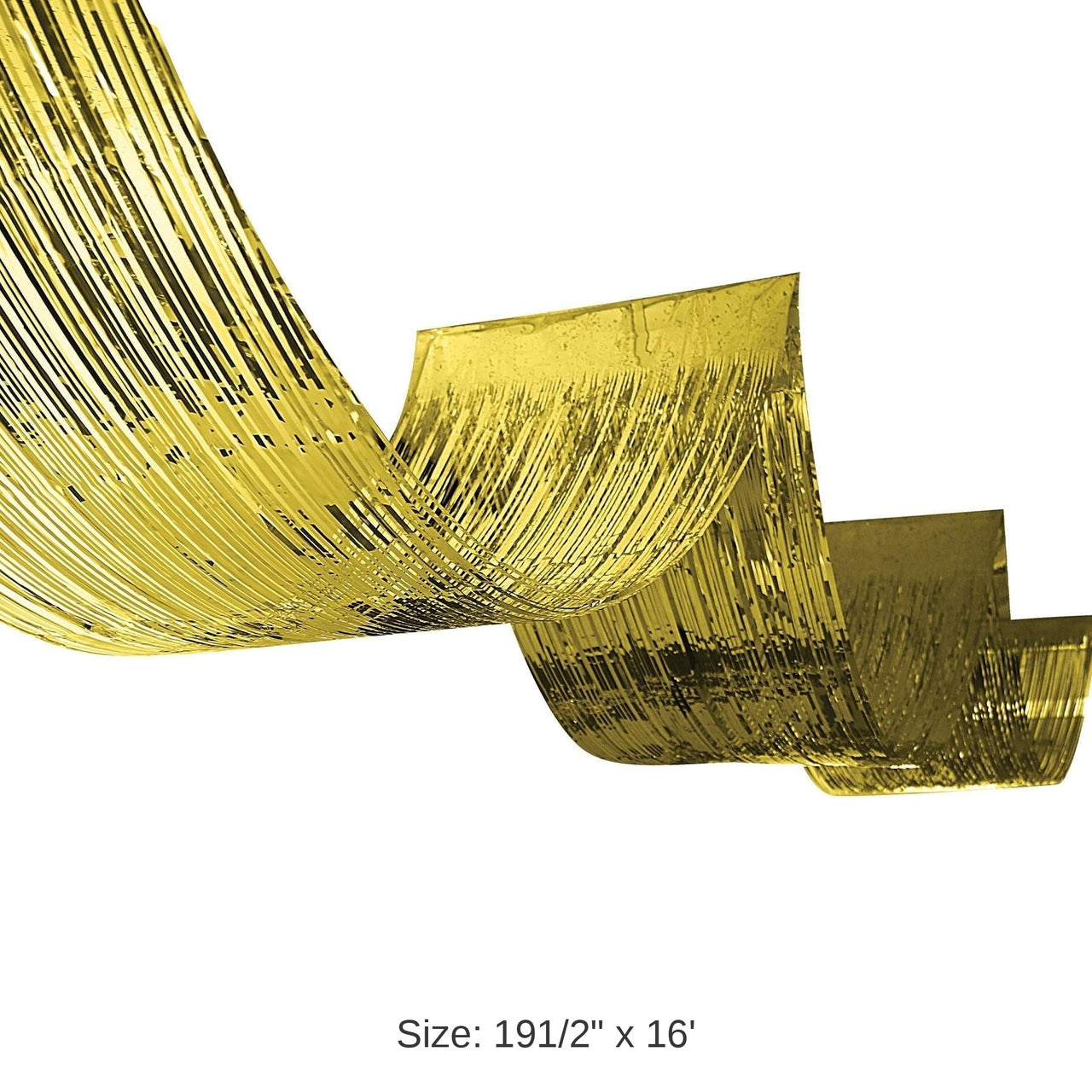 12 Pack Bulk 1-Ply Metallic Fringe Ceiling Curtain gold