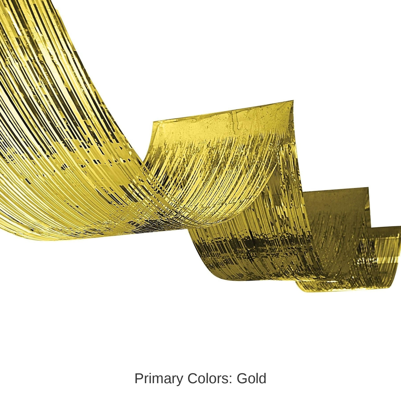12 Pack Bulk 1-Ply Metallic Fringe Ceiling Curtain gold