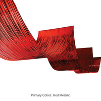 12 Pack Bulk Red Metallic Fringe Ceiling Curtain 19.5 inch x 16ft