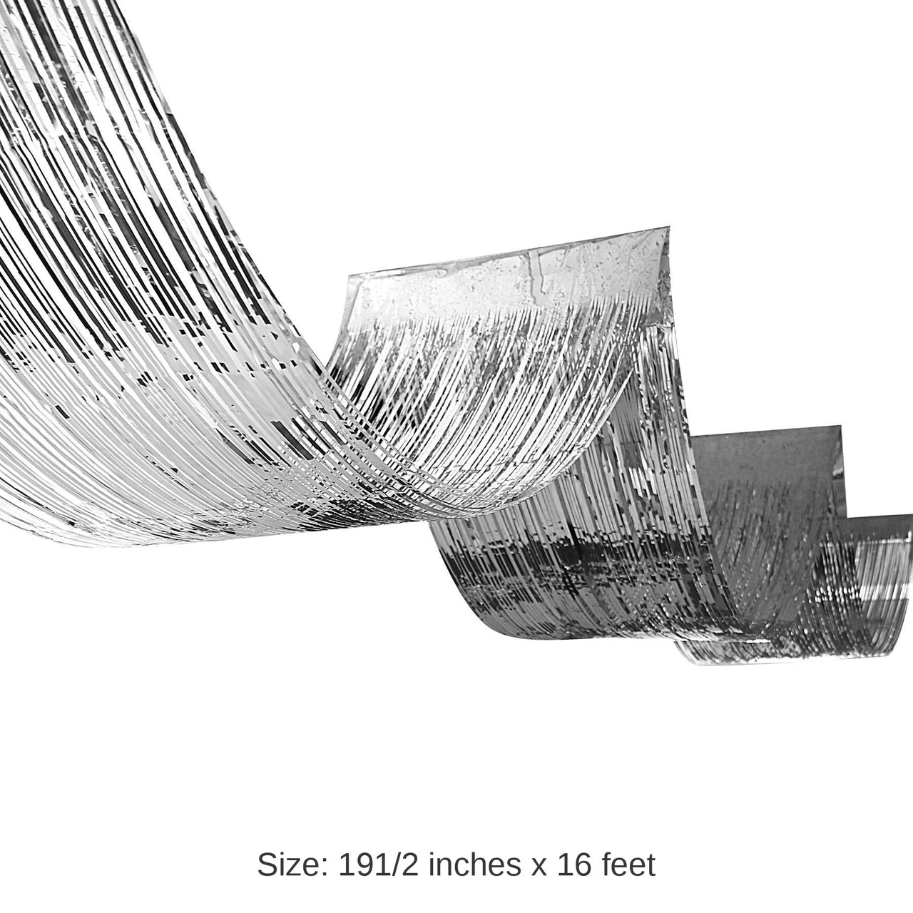 12 Pack Bulk 1-Ply Metallic Fringe Ceiling Curtain silver