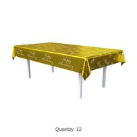 12 Pack Bulk Metallic Happy Anniversary Tablecover