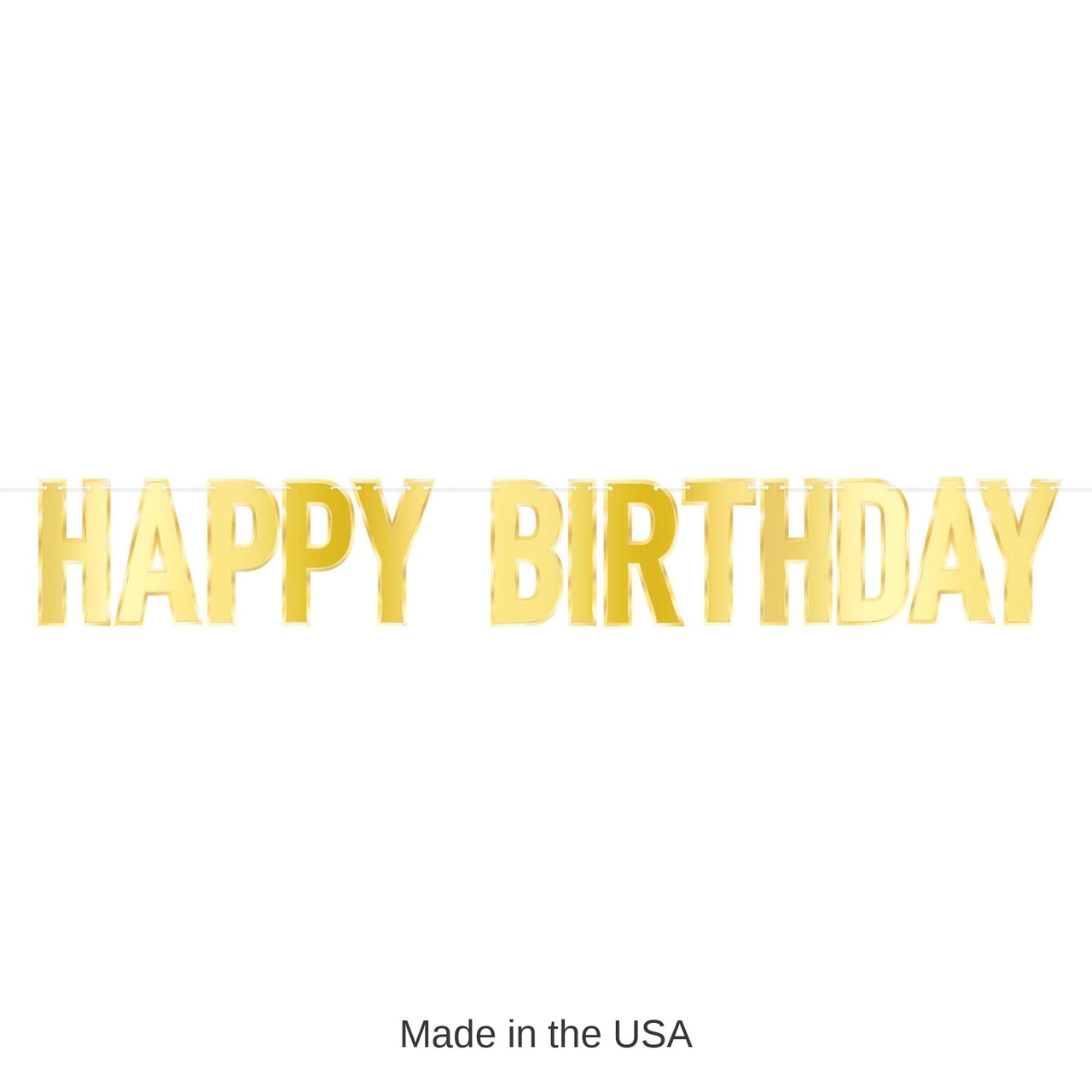 12 Pack Bulk Foil Happy Birthday Streamer gold