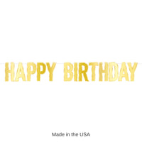 12 Pack Bulk Foil Happy Birthday Streamer gold