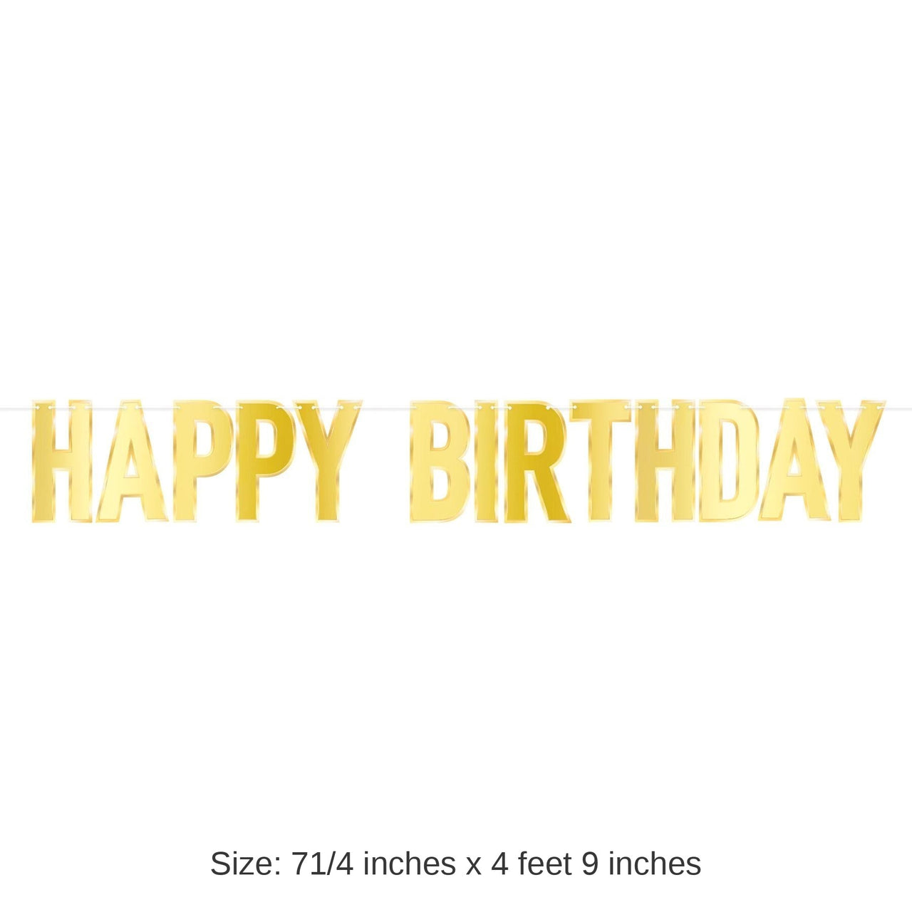 12 Pack Bulk Foil Happy Birthday Streamer gold