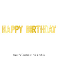 12 Pack Bulk Foil Happy Birthday Streamer gold