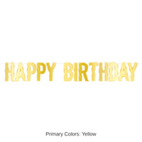 12 Pack Bulk Foil Happy Birthday Streamer gold