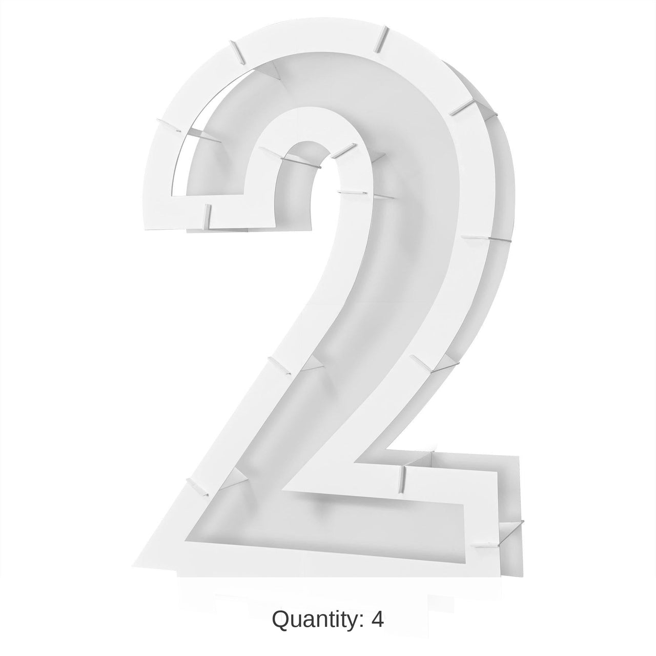 4 Pack Bulk Balloon Mosaic Number 2 Frame
