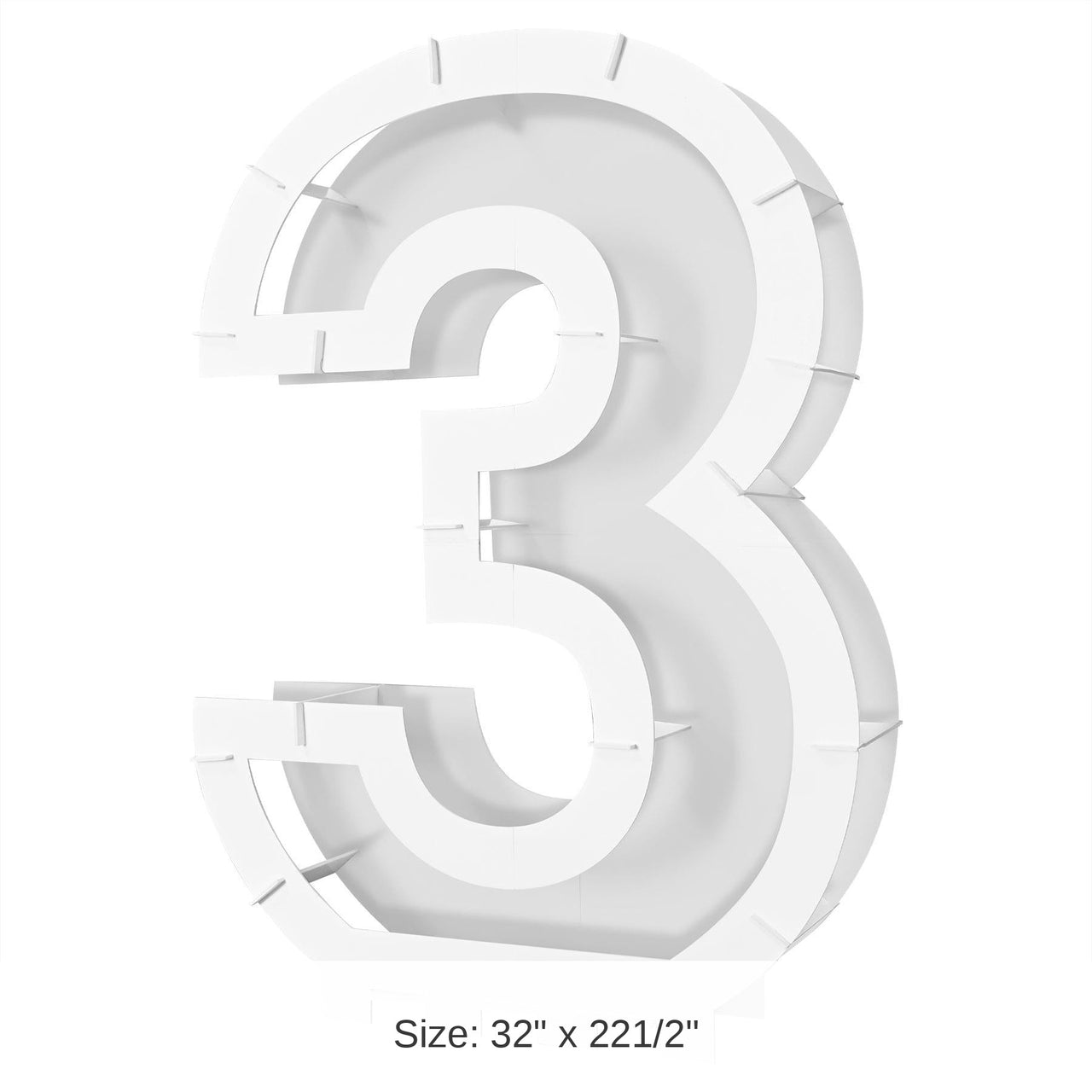 4 Pack Bulk Balloon Mosaic Number 3 Frame