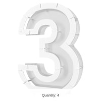 4 Pack Bulk Balloon Mosaic Number 3 Frame