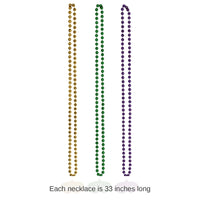 36 Pack Bulk Bead Necklace with Glittered Mask Medallion