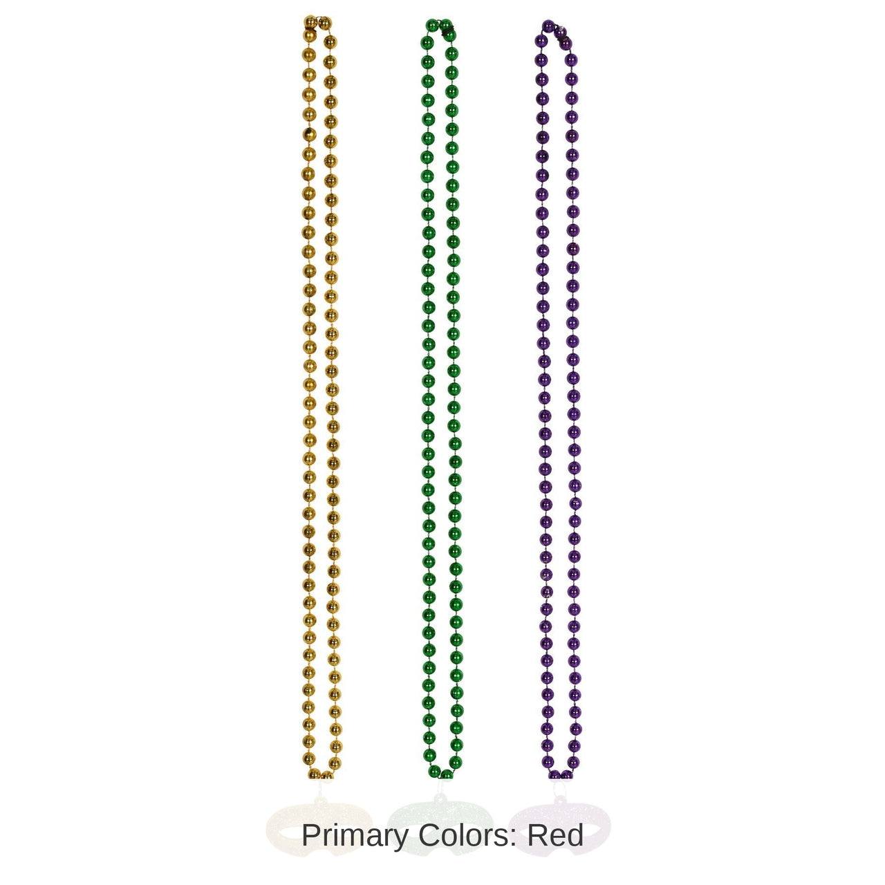 36 Pack Bulk Bead Necklace with Glittered Mask Medallion
