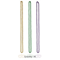 36 Pack Bulk Bead Necklace with Glittered Mask Medallion