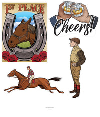 48 Pack Bulk Vintage Horse Racing Cutouts