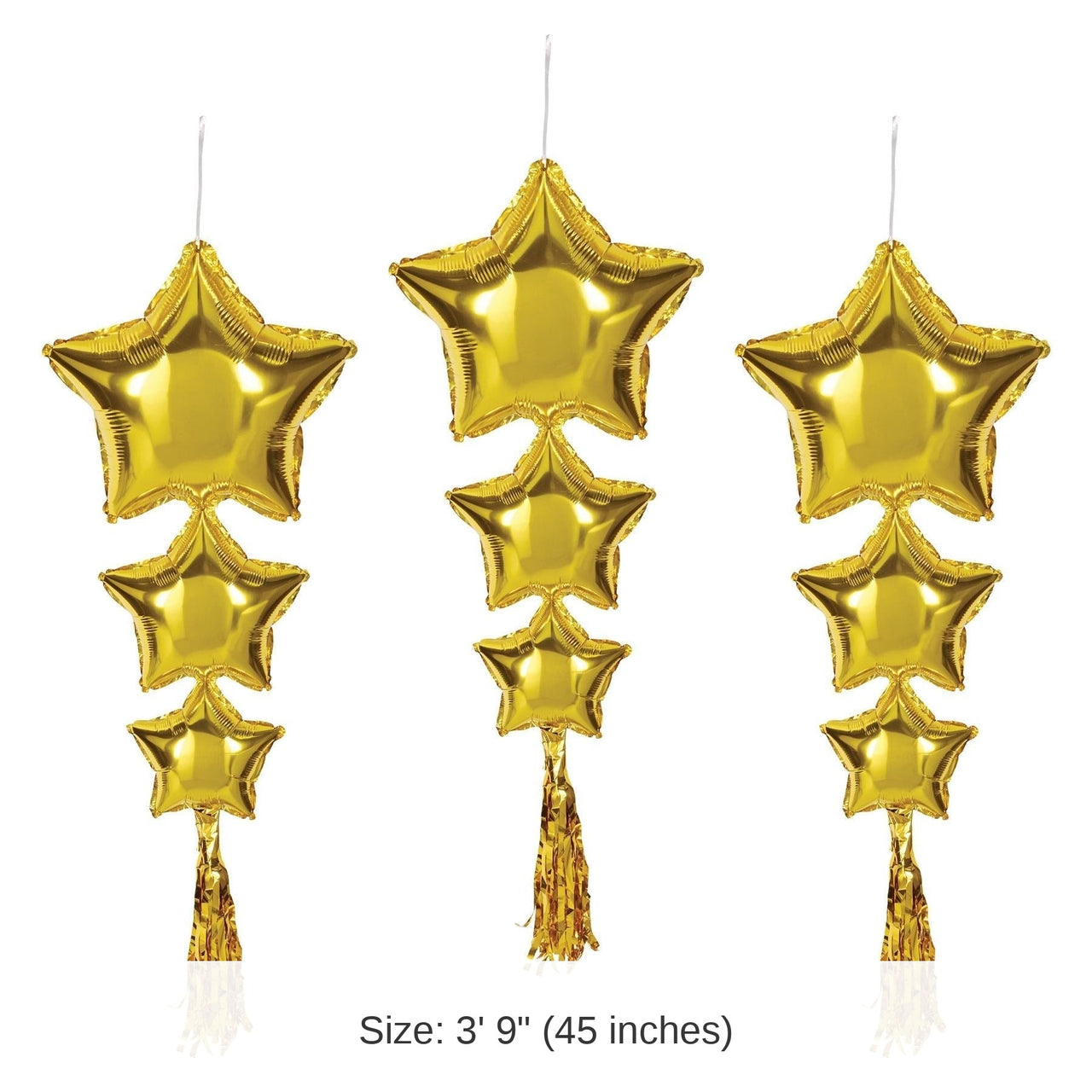 18 Pack Bulk Star Balloons with Tassels gold