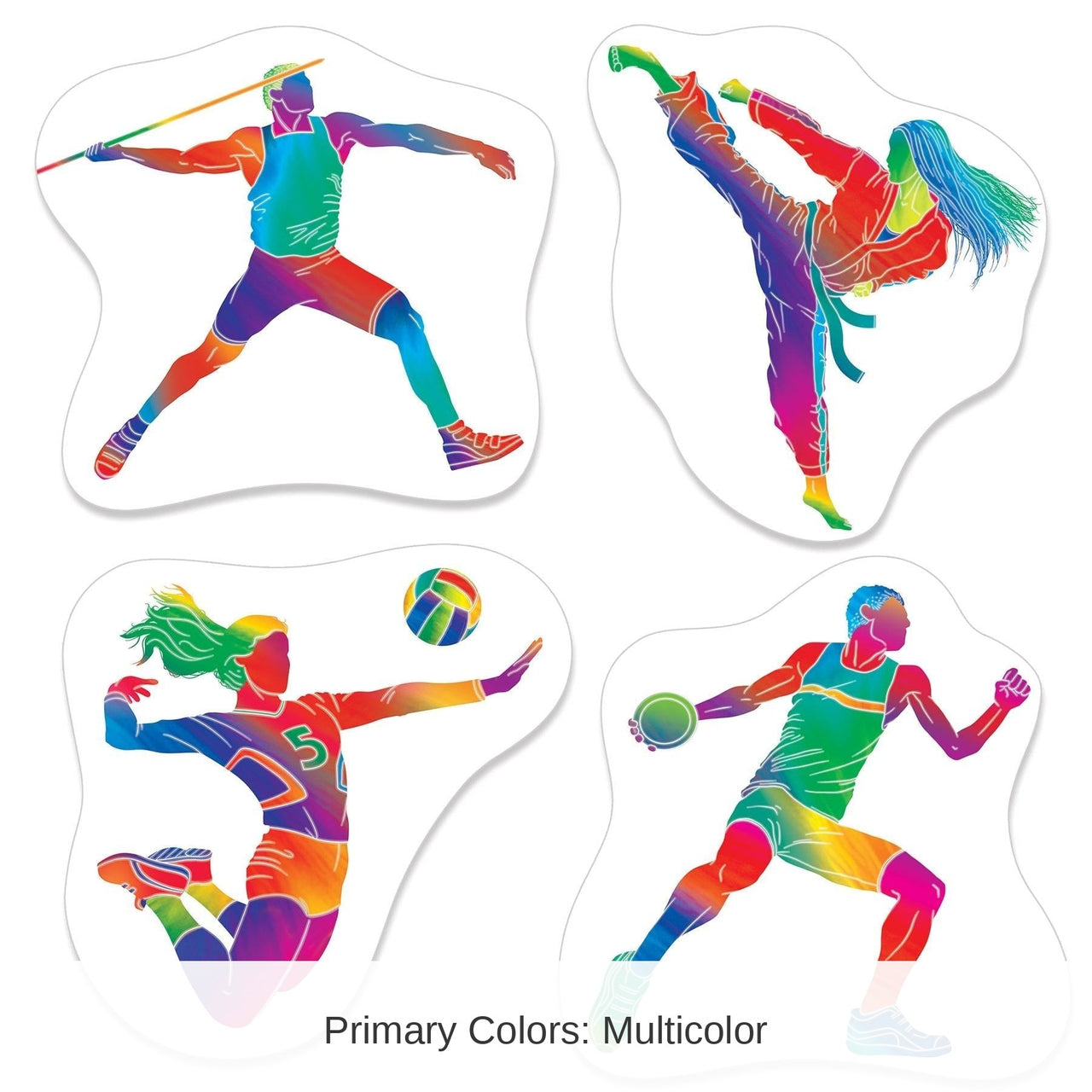 48 Pack Bulk Summer Sports Cutouts