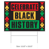6 Pack Bulk Plastic Celebrate Black History Month Yard Sign